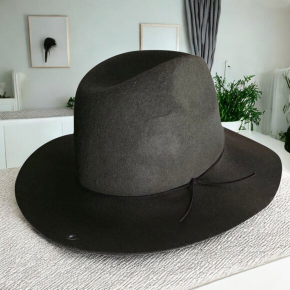 PETER GRIMM  (OSFA ) "TRUE CHARACTER" Felted Wool Wide Brim Olive Green Hat - Picture 3 of 7